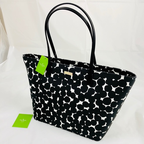 kate spade Handbags - New! Kate Spade Polka Dots Large Leather Tote Bag